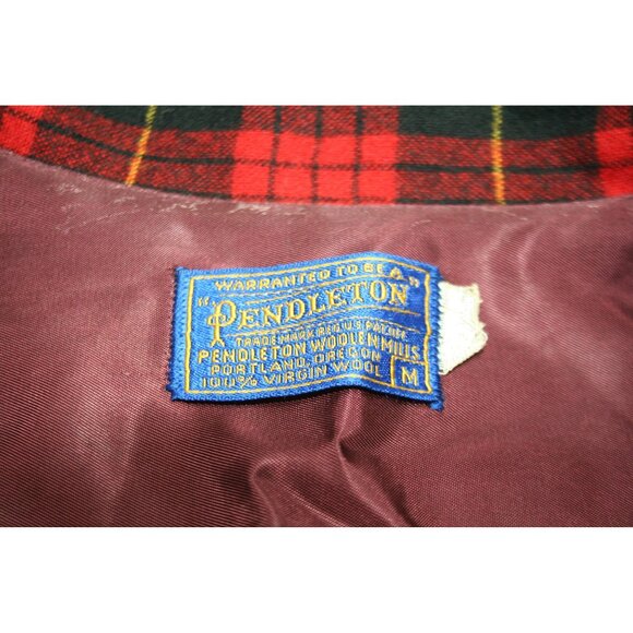 VTG Pendleton Wool Plaid Shirt Jacket 3 Button Pocket Topster Mens M Lumberjack - Picture 3 of 10